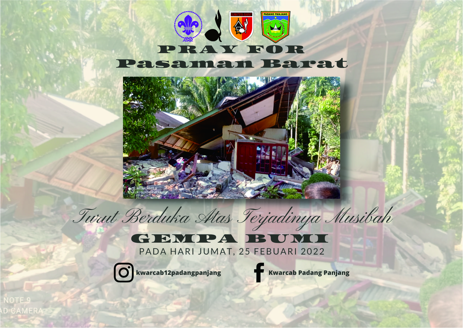 Gempa Bumi 6.1 Mag di Kab. Pasaman Barat, Prov. Sumatera Barat Update : Jumat, 25 Februari 2022 Pkl. 16.30 WIB