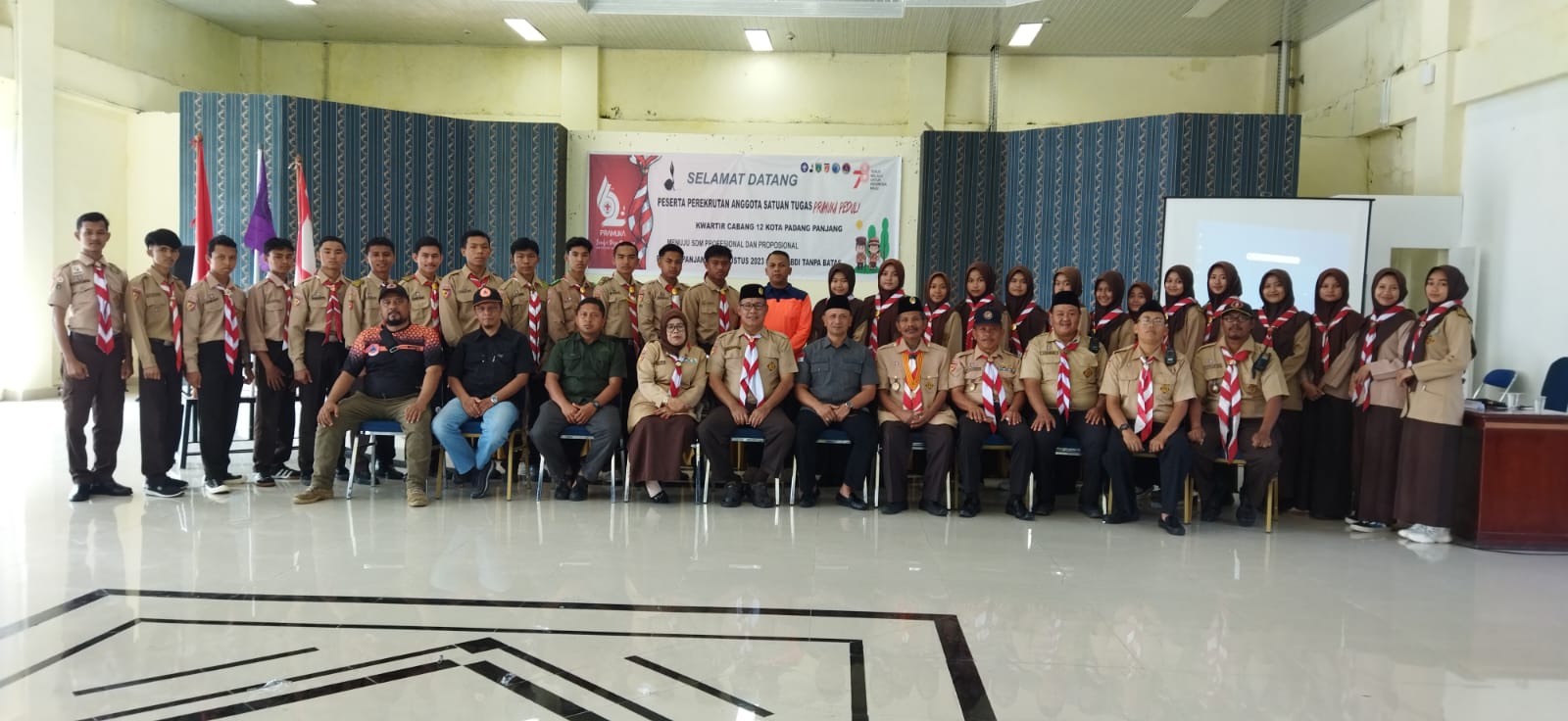 KWARCAB 12 PADANG PANJANG GELAR RECRUITMEN SATGAS PRAMUKA PEDULI ANGKATAN KE-3 TAHUN 2023